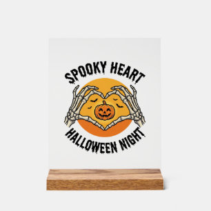 Skeleton Heart Halloween Vintage Hands Design_1 Acrylic Sign
