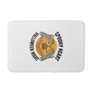 Skeleton Heart Halloween Vintage Hands Design_1 Bath Mat