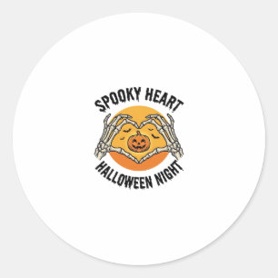 Skeleton Heart Halloween Vintage Hands Design_1 Classic Round Sticker