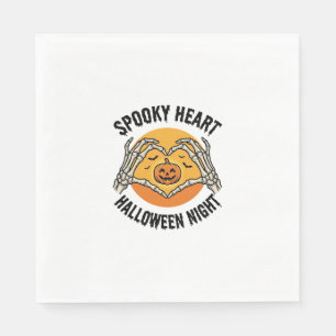 Skeleton Heart Halloween Vintage Hands Design_1 Napkin