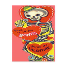 Skeleton Heart Halloween Vintage Valentine