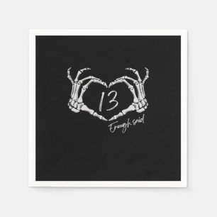 Skeleton Heart Hand Minimal Classic Design Napkin