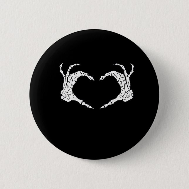 Skeleton Heart Hands Classic 6 Cm Round Badge (Front)