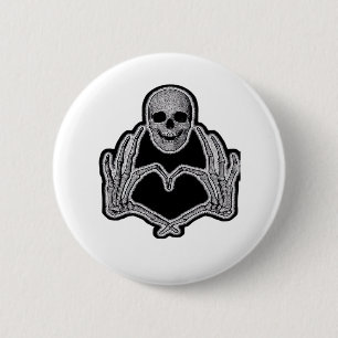 Skeleton Heart Hands  Classic 6 Cm Round Badge