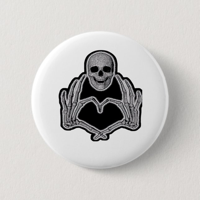 Skeleton Heart Hands  Classic 6 Cm Round Badge (Front)