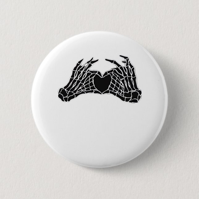 Skeleton Heart Hands - Classic 6 Cm Round Badge (Front)