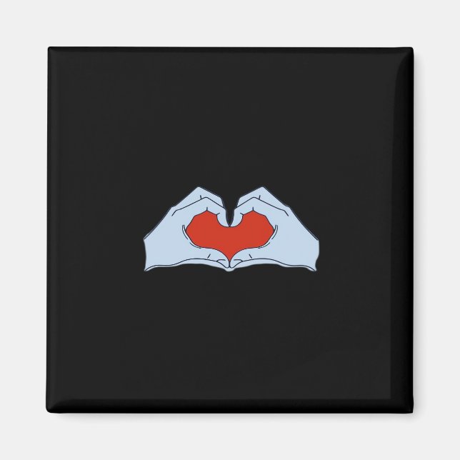 Skeleton Heart Hands Classic & Basic Halloween Magnet (Front)