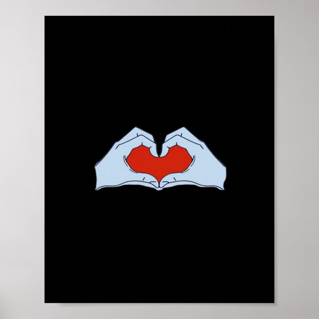 Skeleton Heart Hands Classic & Basic Halloween Poster (Front)