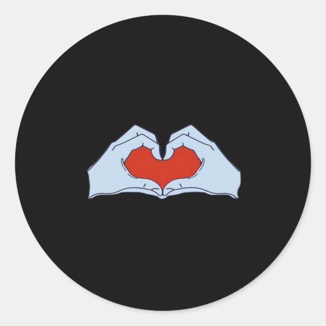 Skeleton Heart Hands Classic & Basic Halloween Round Sticker (Front)