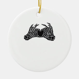 Skeleton Heart Hands - Classic Ceramic Tree Decoration