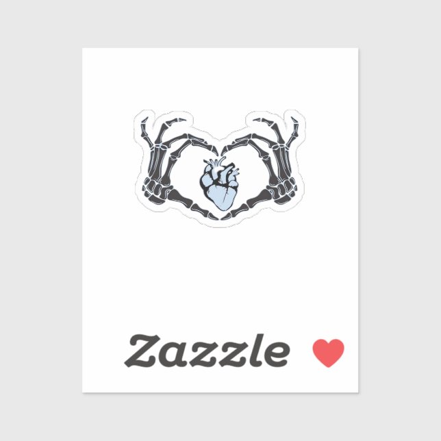 Skeleton Heart Hands Classic Design For Halloween (Sheet)