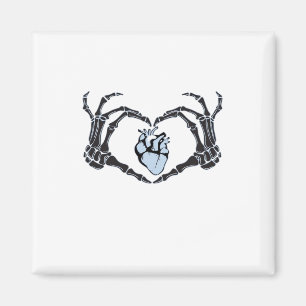 Skeleton Heart Hands Classic Design For Halloween Magnet