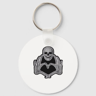 Skeleton Heart Hands  Classic Key Ring