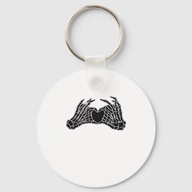Skeleton Heart Hands - Classic Key Ring (Front)