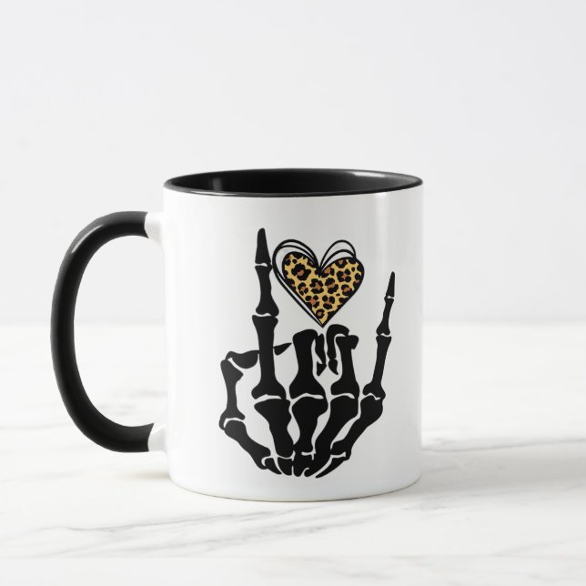 Skeleton Heart Hands Classic Mug (Left)