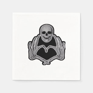 Skeleton Heart Hands Classic Napkin