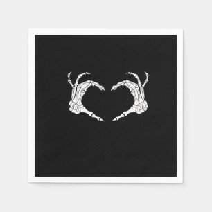 Skeleton Heart Hands Classic Napkin
