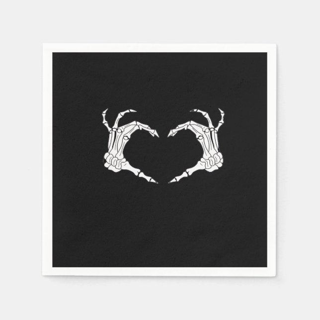 Skeleton Heart Hands Classic Napkin (Front)