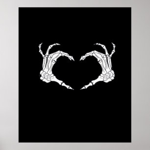 Skeleton Heart Hands Classic Poster