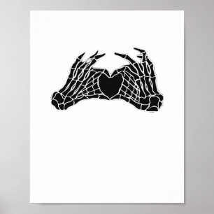 Skeleton Heart Hands - Classic Poster
