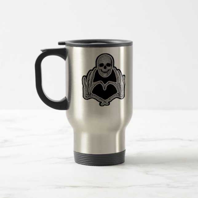 Skeleton Heart Hands  Classic Travel Mug (Left)