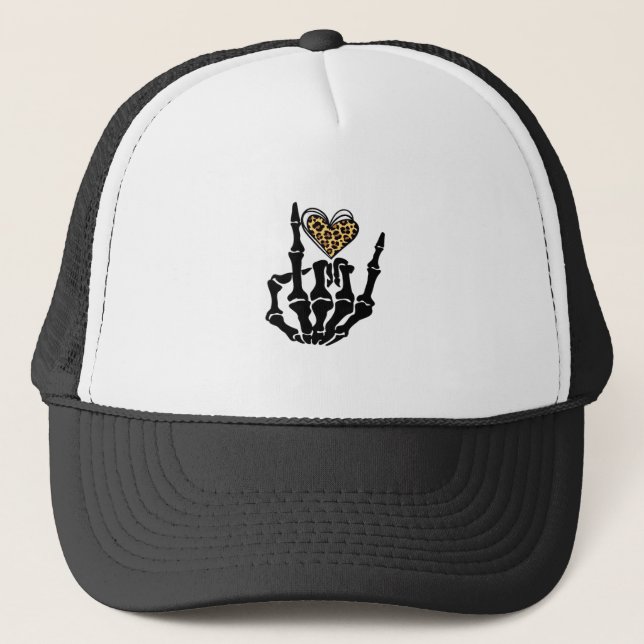 Skeleton Heart Hands Classic Trucker Hat (Front)