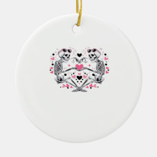 Skeleton Heart Hands Classic Viral Ceramic Tree Decoration