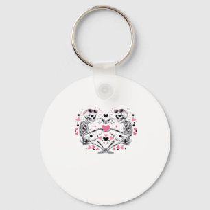 Skeleton Heart Hands Classic Viral Key Ring