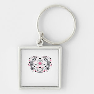 Skeleton Heart Hands Classic Viral Key Ring