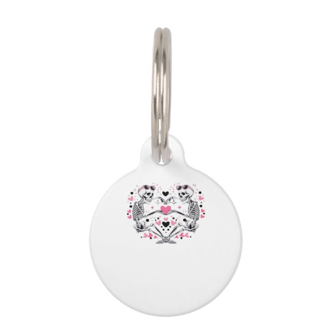Skeleton Heart Hands Classic Viral Pet Tag (Front)