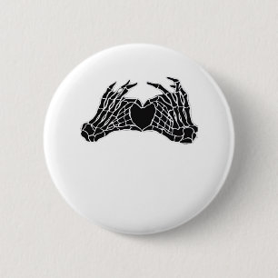Skeleton Heart Hands Clean Graphic Mood 6 Cm Round Badge