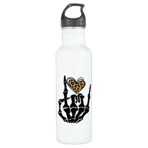 Skeleton Heart Hands Clean Graphic Mood 710 Ml Water Bottle