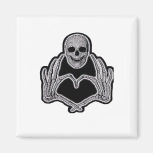 Skeleton Heart Hands Clean Graphic Mood Magnet
