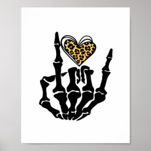 Skeleton Heart Hands Clean Graphic Mood Poster