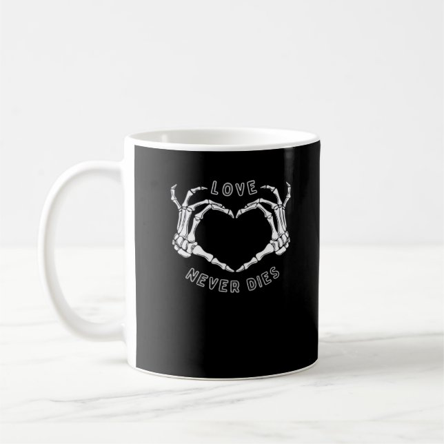 Skeleton Heart Hands Funny & Classic Coffee Mug (Left)