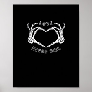 Skeleton Heart Hands Funny & Classic Poster