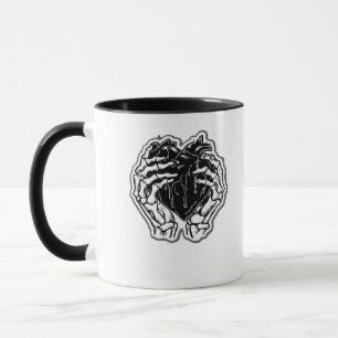 Skeleton Heart Hands Funny Mug