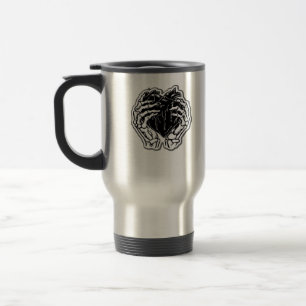 Skeleton Heart Hands Funny Travel Mug