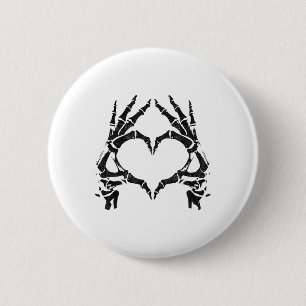 Skeleton Heart Hands - Halloween - Skeleton Hands 6 Cm Round Badge