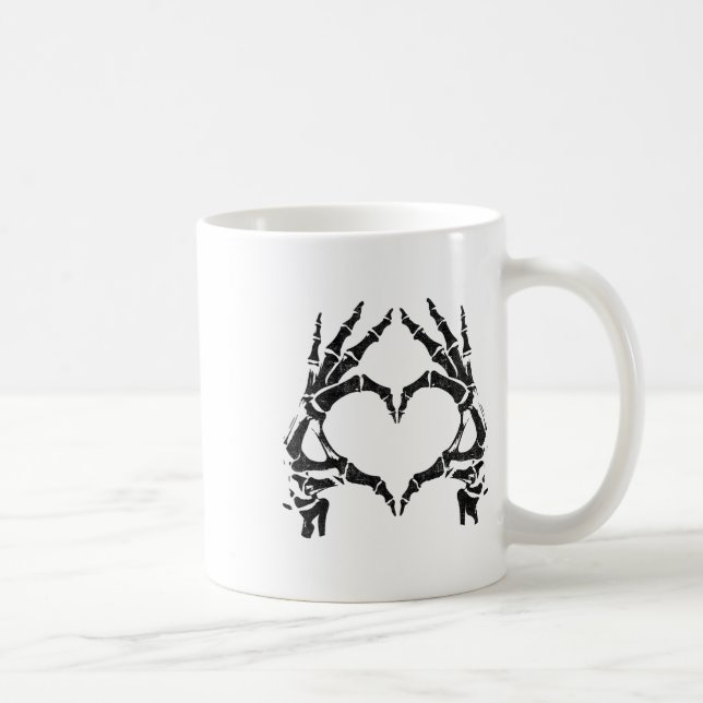 Skeleton Heart Hands - Halloween - Skeleton Hands  Coffee Mug (Right)