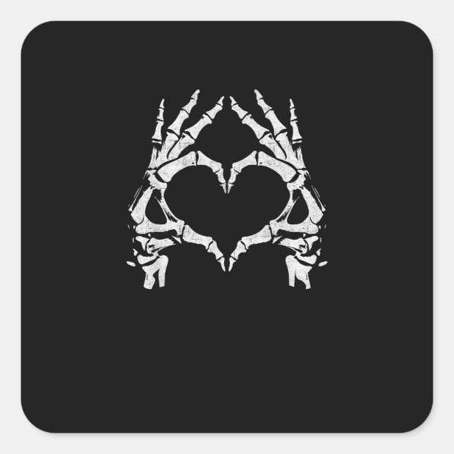 Skeleton Heart Hands - Halloween - Skeleton Hands  Square Sticker (Front)