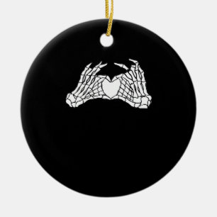 Skeleton Heart Hands - Light Ceramic Tree Decoration