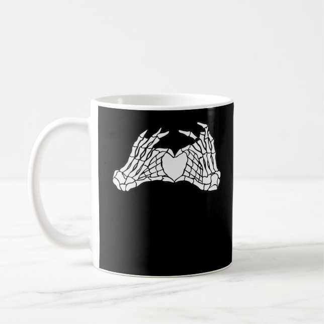Skeleton Heart Hands - Light Coffee Mug (Left)