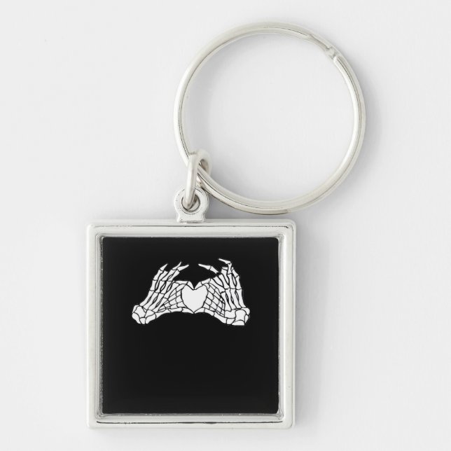 Skeleton Heart Hands - Light Key Ring (Front)