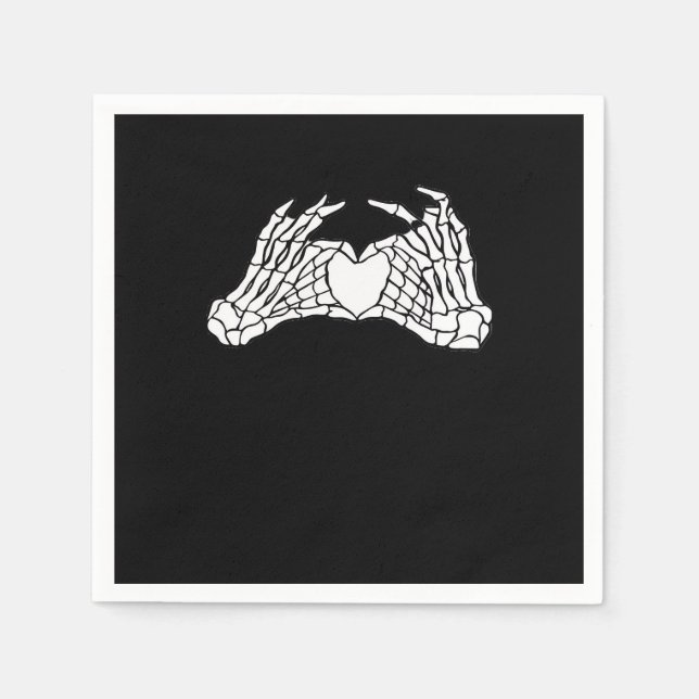 Skeleton Heart Hands - Light Napkin (Front)