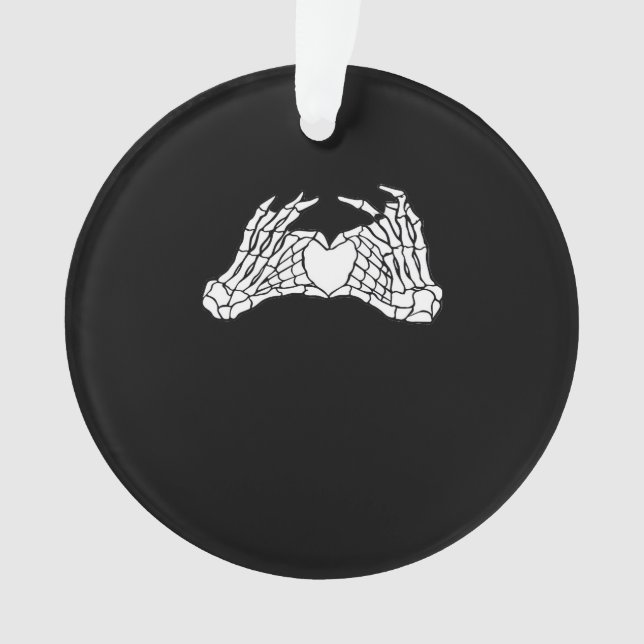 Skeleton Heart Hands - Light Ornament (Front)