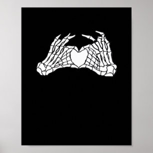 Skeleton Heart Hands - Light Poster