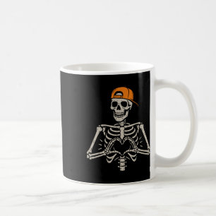 Skeleton Heart Hands Pose Halloween Love Funny Men Coffee Mug