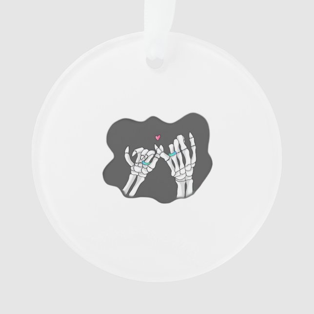 Skeleton Heart Hands  Promise Ornament (Front)