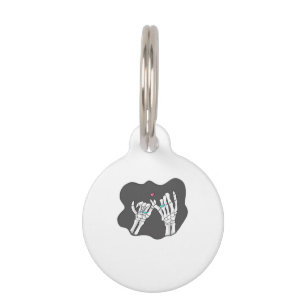 Skeleton Heart Hands  Promise Pet Tag